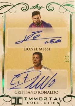 2018 Leaf Soccer Immortal Collection - Dual Autographs Green #DA-10 Lionel Messi / Cristiano Ronaldo Front