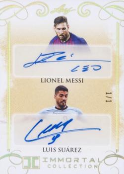 2018 Leaf Soccer Immortal Collection - Dual Autographs Gold #DA-11 Lionel Messi / Luis Suarez Front