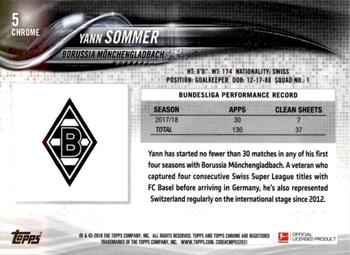 2018-19 Topps Chrome Bundesliga #5 Yann Sommer Back
