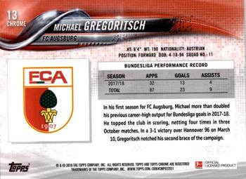 2018-19 Topps Chrome Bundesliga #13 Michael Gregoritsch Back