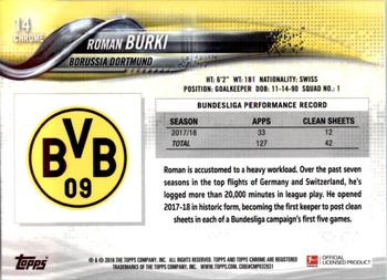 2018-19 Topps Chrome Bundesliga #14 Roman Burki Back