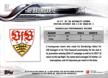 2018-19 Topps Chrome Bundesliga #67 Timo Baumgartl Back