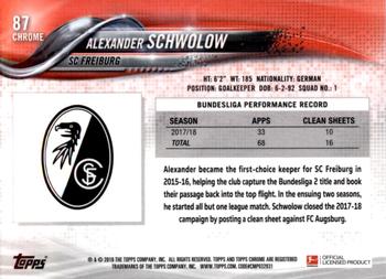 2018-19 Topps Chrome Bundesliga #87 Alexander Schwolow Back
