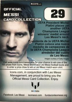 2013 Icons Official Messi Card Collection (UK/Spain) #29 Lionel Messi / Michel Platini Back