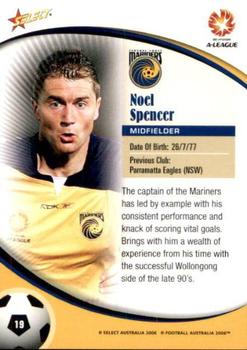 2006 Select A-League #19 Noel Spencer Back