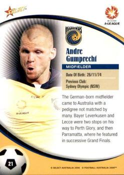2006 Select A-League #21 Andre Gumprecht Back