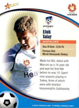 2006 Select A-League #92 Ufuk Talay Back