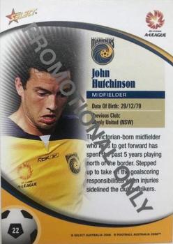 2006 Select A-League - Promos #22 John Hutchinson Back