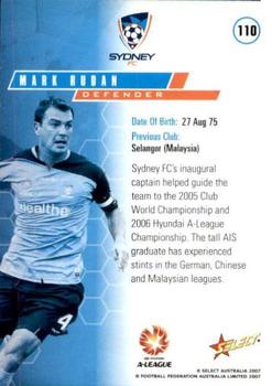 2007 Select A-League #110 Mark Rudan Back