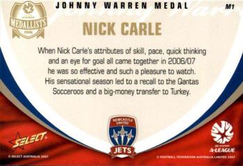 2007 Select A-League - Medalists #M1 Nick Carle Back