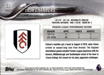 2018-19 Topps Chrome Premier League - Autographs #53 Calum Chambers Back