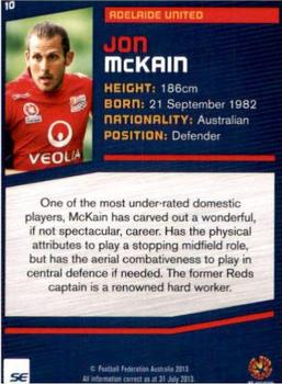 2013-14 SE Products A-League & Socceroos #10 Jon McKain Back