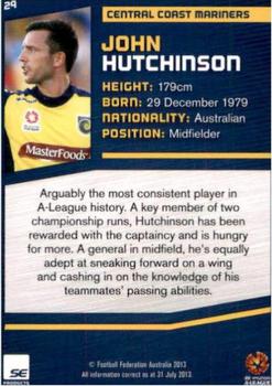 2013-14 SE Products A-League & Socceroos #29 John Hutchinson Back