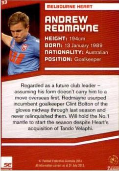 2013-14 SE Products A-League & Socceroos #33 Andrew Redmayne Back