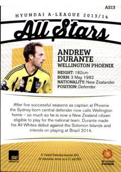 2013-14 SE Products A-League & Socceroos - All Stars #AS13 Andrew Durante Back