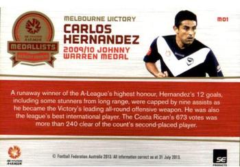 2013-14 SE Products A-League & Socceroos - Medallists #M01 Carlos Hernandez Back