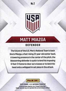 2018 Panini Instant US Soccer National Team Collection #2 Matt Miazga Back