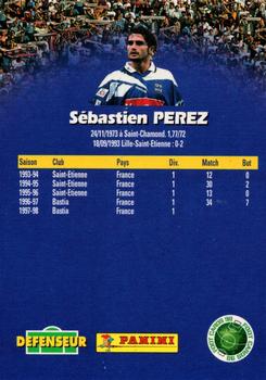 1998-99 Panini Foot Cards 98 #11 Sebastien Perez Back