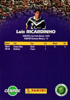 1998-99 Panini Foot Cards 98 #25 Luis Ricardinho Back