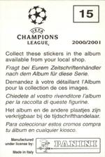 2000-01 Panini UEFA Champions League Stickers #15 Santiago Solari Back