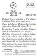 2000-01 Panini UEFA Champions League Stickers #243 Christian Back