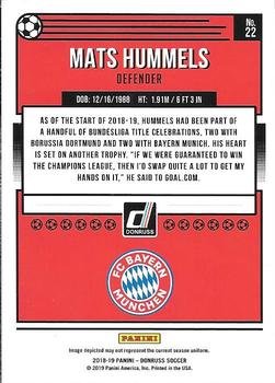 2018-19 Donruss #22 Mats Hummels Back
