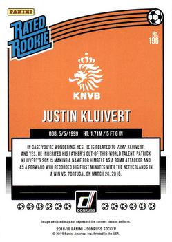 2018-19 Donruss #196 Justin Kluivert Back