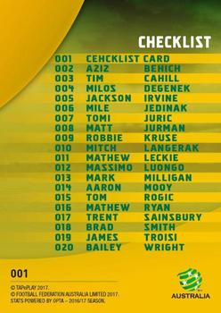 2017-18 Tap 'N' Play Football Australia #001 Caltex Socceroos Back