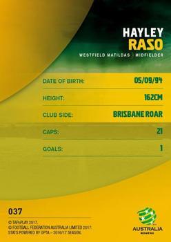 2017-18 Tap 'N' Play Football Australia - Silver #037 Hayley Raso Back