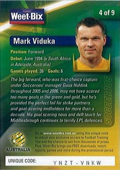 2007 Weet-Bix Socceroos #4 Mark Viduka Back
