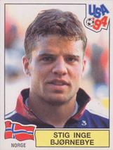 1994 Panini World Cup (International, Black Backs) #346 Stig Inge Bjørnebye Front