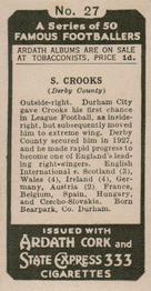 1934 Ardath Famous Footballers #27 Samuel Crooks Back