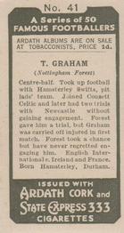 1934 Ardath Famous Footballers #41 Tommy Graham Back