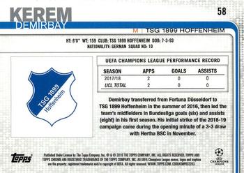 2018-19 Topps Chrome UEFA Champions League #58 Kerem Demirbay Back