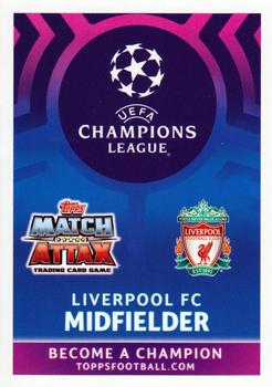 2019 Topps Match Attax UEFA Champions League Road To Madrid 19 #71 Jordan Henderson Back