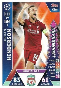2019 Topps Match Attax UEFA Champions League Road To Madrid 19 #71 Jordan Henderson Front