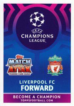 2019 Topps Match Attax UEFA Champions League Road To Madrid 19 #112 Mohamed Salah / Sadio Mané / Roberto Firmino Back
