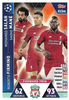 2019 Topps Match Attax UEFA Champions League Road To Madrid 19 #112 Mohamed Salah / Sadio Mané / Roberto Firmino Front