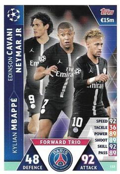 2019 Topps Match Attax UEFA Champions League Road To Madrid 19 #113 Kylian Mbappé / Neymar Jr / Edinson Cavani Front