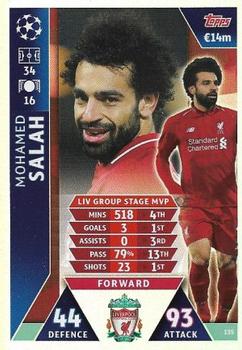 2019 Topps Match Attax UEFA Champions League Road To Madrid 19 #135 Mohamed Salah Front