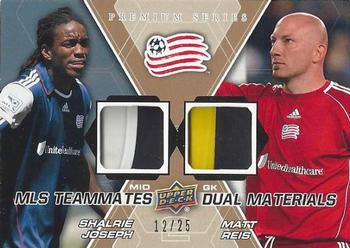 2012 Upper Deck MLS - MLS Teammates Dual Materials Premium Series #TM-NE1 Matt Reis / Shalrie Joseph Front