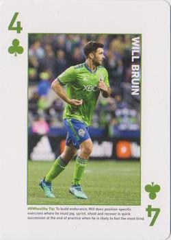 2018 CHI Franciscan Seattle Sounders FC Playing Cards #4♣ Will Bruin Front