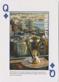 2018 CHI Franciscan Seattle Sounders FC Playing Cards #Q♦ 2016 MLS CUP Front