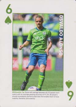 2018 CHI Franciscan Seattle Sounders FC Playing Cards #6♠ Osvaldo Alonso Front
