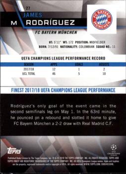 2018-19 Finest UEFA Champions League - Gold Refractor #27 James Rodríguez Back