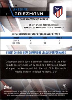 2018-19 Finest UEFA Champions League - Gold Refractor #41 Antoine Griezmann Back