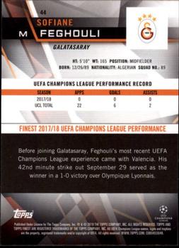 2018-19 Finest UEFA Champions League - Gold Refractor #44 Sofiane Feghouli Back