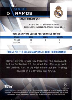 2018-19 Finest UEFA Champions League - SuperFractor #2 Sergio Ramos Back