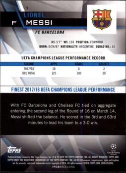 2018-19 Finest UEFA Champions League - Finest Autographs Gold #1 Lionel Messi Back