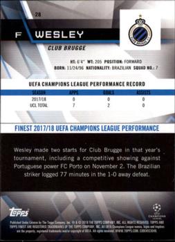 2018-19 Finest UEFA Champions League - Finest Autographs Green #28 Wesley Back